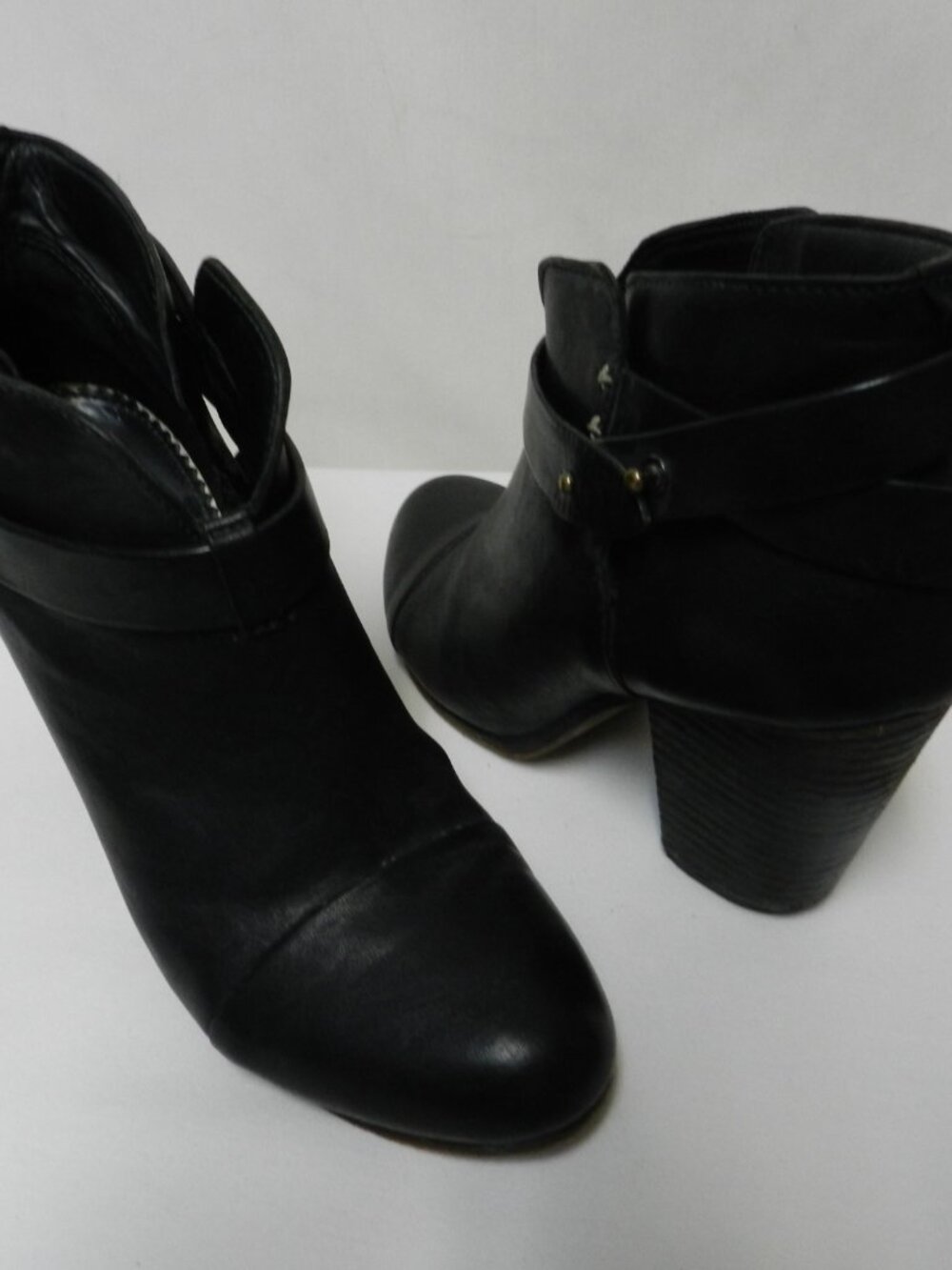 Rag & Bone Size 39.5 US 9.5 Harrow Leather boots booties heeled black Women